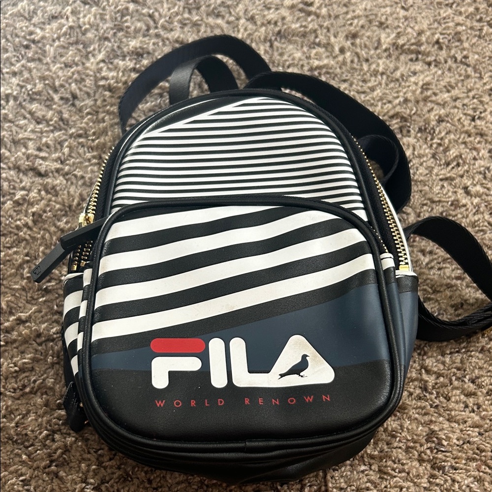 Fila Black and White Mini Backpack